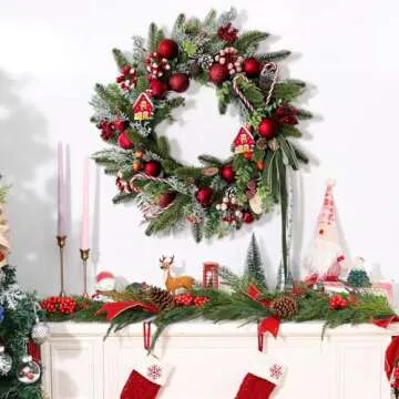 Handcrafted 20" Christmas Wreaths for Festive Decor