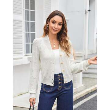 Women's Summer Long Sleeve Knit Cardigan Stylish Comfort