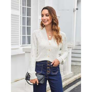 Women's Summer Long Sleeve Knit Cardigan Stylish Comfort