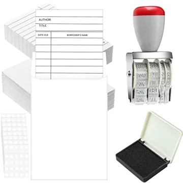 Teling 202 Pieces Library Pockets and Library Cards Set Personal Library Kit for Book Lovers Gifts I...