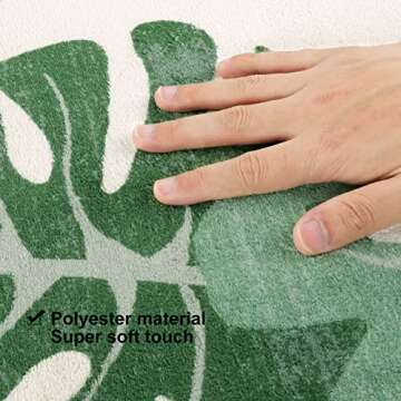 Lukinbox Green Leaf Non Slip Bath Mat for Indoor Use