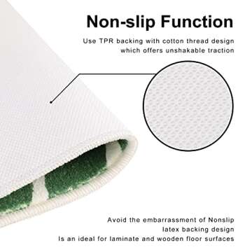 Lukinbox Green Leaf Non Slip Bath Mat for Indoor Use