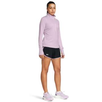 Under Armour Women’s Fly by Shorts - Black/Purple Ace in Medium