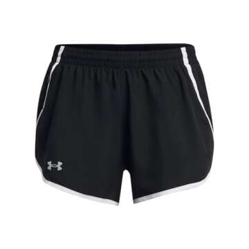 Under Armour Women’s Fly by Shorts - Black/Purple Ace in Medium