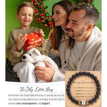 Gifts for Kids Boys Basket Stuffers Cool Beaded Cross Bracelet Ages 6 7 8 Year Old Boy Gifts Ideas S...