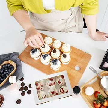 MonYouGe Cupcake Boxes for 6 Cupcakes - 30 Set