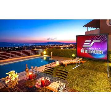 Elite Screens Yard Master 2, 90 inch Outdoor Projector Screen with Stand 16:9, 8K 4K Ultra HD 3D Fas...