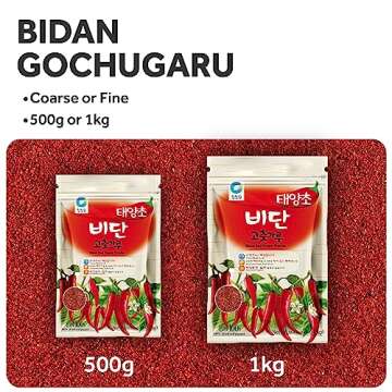 Chung Jung One Coarse Gochugaru 2.2lbs, Premium Korean Bidan Red Chili Pepper Powder O'Food Gochugaru, (2.2 Lbs) (Coarse, 2.2 Pound (Pack of 1))