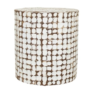 East at Main Round Coconut Shell Side Table - Stylish Eco-Friendly Accent Table for Any Room