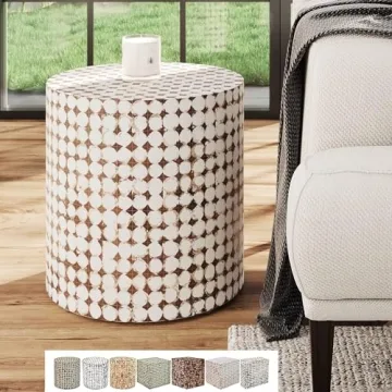 East at Main Coconut Shell Side Table - Boho Accent Table