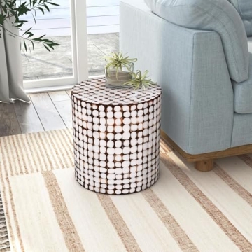 East at Main Coconut Shell Side Table - Boho Accent Table