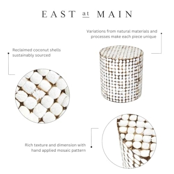 East at Main Coconut Shell Side Table - Boho Accent Table
