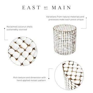 East at Main Coconut Shell Side Table - Boho Accent Table