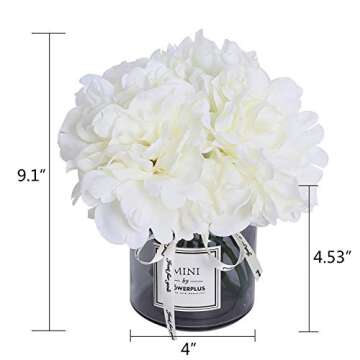 Moomass Artificial Hydrangea and Glass vase Decoration, Ins Style Artificial Flower Glass Bottle Set