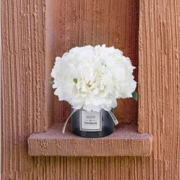 Moomass Artificial Hydrangea and Glass vase Decoration, Ins Style Artificial Flower Glass Bottle Set