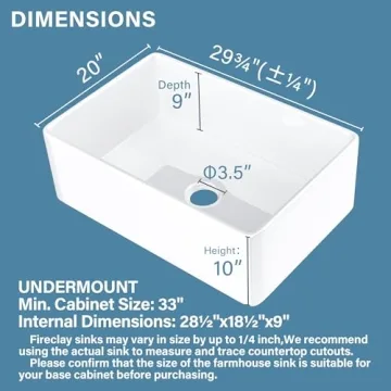 HOMLYLINK 30 Inch Fireclay Farmhouse Sink with Accessories