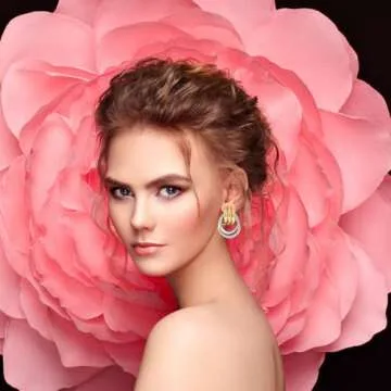 LKingel Two Tone Hoop Earrings for Women Trendy Gold Chunky Hoop Geometric Statement Hollow Tube Ear...