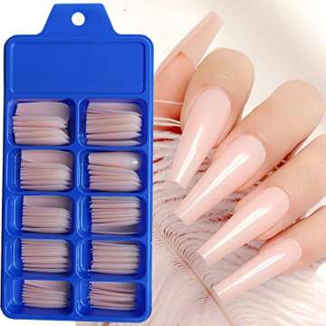 AddFavor Long Coffin Press on Nails - Acrylic Glam 400pcs