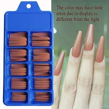 AddFavor Long Coffin Press on Nails - Acrylic Glam 400pcs