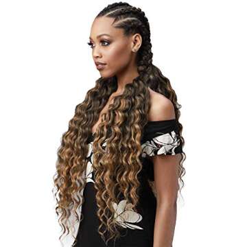 MULTI PACK DEALS! Bobbi Boss Synthetic Hair Braids Pre-Feathered 3X King Tips Ocean Wave 28" (5-PACK, 1B)