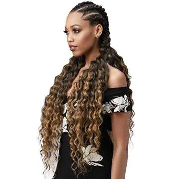 MULTI PACK DEALS! Bobbi Boss Synthetic Hair Braids Pre-Feathered 3X King Tips Ocean Wave 28" (5-PACK, 1B)