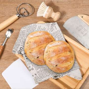 Saint Germain Bakery Premium Round Bread Banneton Basket with 4 Liners - Perfect Brotform Proofing Basket for Making Beautiful Bread (Bread Bundle (9 in. Round / 10 in. Oval))