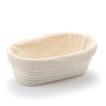 Saint Germain Bakery Premium Round Bread Banneton Basket with 4 Liners - Perfect Brotform Proofing Basket for Making Beautiful Bread (Bread Bundle (9 in. Round / 10 in. Oval))