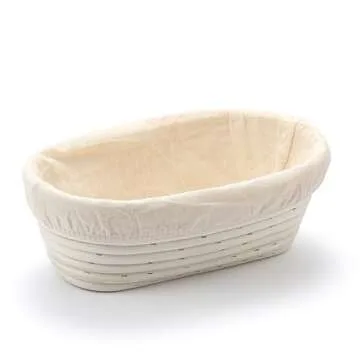 Saint Germain Bakery Premium Round Bread Banneton Basket with 4 Liners - Perfect Brotform Proofing Basket for Making Beautiful Bread (Bread Bundle (9 in. Round / 10 in. Oval))