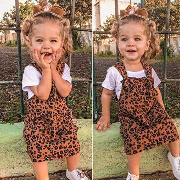 Seyurigaoka 1-6Y Toddler Kids Baby Girls Dress Leopard Sleeveless Suspender Skirt Straight Overalls ...