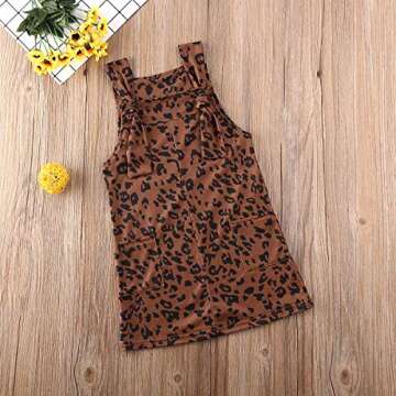 Seyurigaoka 1-6Y Toddler Kids Baby Girls Dress Leopard Sleeveless Suspender Skirt Straight Overalls Dress Summer Outfits