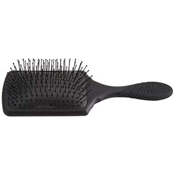 Wet Brush Paddle Detangler Hair Brush Black with Soft Bristles, Perfect Hair Brush for Men, Women and Kids, Detangler for All Hair Types - Blackout