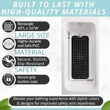 ENKOSI Non Slip Bath Mat - Safety and Style Combined