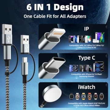Travel 3 in 2 Multi Charging Cable for iWatch & iPhone