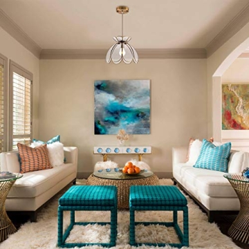 Yifi Deco 12" Vintage Brass Pendant Light Fixture