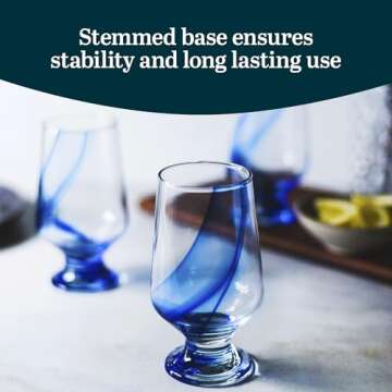 Libbey Goblet Glasses Set of 8 - Unique Blue Design