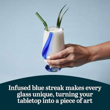 Libbey Goblet Glasses Set of 8 - Unique Blue Design