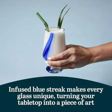 Libbey Goblet Glasses Set of 8 - Unique Blue Design