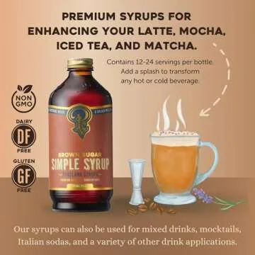 Portland Syrups Brown Sugar Simple Syrup - Drink Mix for Exceptional Cocktails, Simple Syrup for Coc...