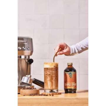 Portland Syrups Brown Sugar Simple Syrup - Drink Mix for Exceptional Cocktails, Simple Syrup for Cocktails, Sugar Syrup for Drinks, Simple Syrup for Coffee, Mocktails, Baking, 12 oz, Pack of 1