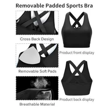 Seamless Black Sports Bras for Women: Comfortable Fit