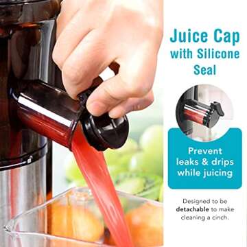 Shine Kitchen Co SJV-107-A Cold Press Slow Masticating Juicer, Stainless Steel