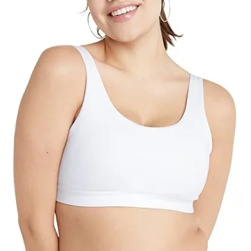 Champion Sports Soft Touch, Moisture-Wicking Moderate Support Bra for Women (Plus Size, White, Small...