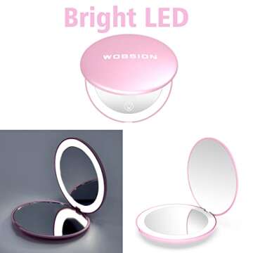 Rechargeable Compact Magnifying Travel Mirror with Light
