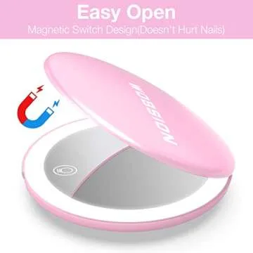 Rechargeable Compact Magnifying Travel Mirror with Light