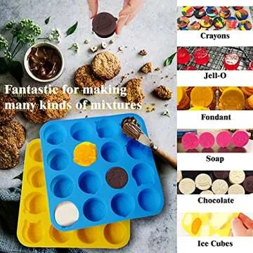 silicone molds for baking ，2 Pieces Silicone Chocolate Molds,Cookie molds ,32 Cavity Silicone Emoji Molds . Mini Soap Making ,Perfect Molds for Chocolate Covered Oreos, Cupcake, Candy, Pudding