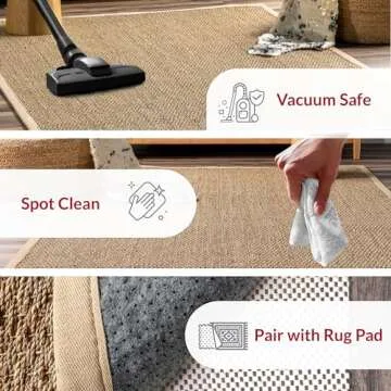 nuLOOM 9x12 Elijah Seagrass Area Rug, Beige, Solid Farmhouse Style, Cotton Bordered, Basketweave, Natural Fiber, For Bedroom, Dining Room, Living Room, Hallway, Office, Kitchen, Entryway