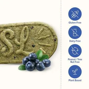 Sweet Loren's Vegan Breakfast Biscuits | Blueberry | 4g Protein, 19g Whole Grains | Plant Based, Gluten Free, Dairy Free, Nut Free Snacks | 3 Pack (15 Total Biscuits, 1.6 ounce each)