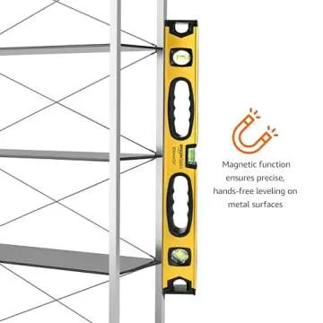 Amazon Basics 24-Inch Heavy Duty Shock Resistant Aluminum Alloy Magnetic Spirit Level, Black/Yellow