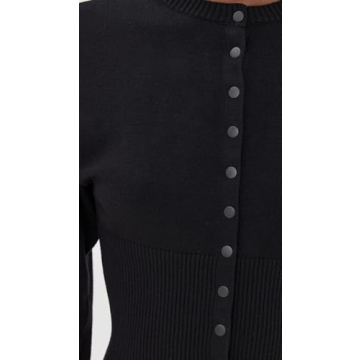 Lioness Women's Cardigan - Cozy Elegance in Onyx Black