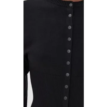 Lioness Women's Cardigan - Cozy Elegance in Onyx Black